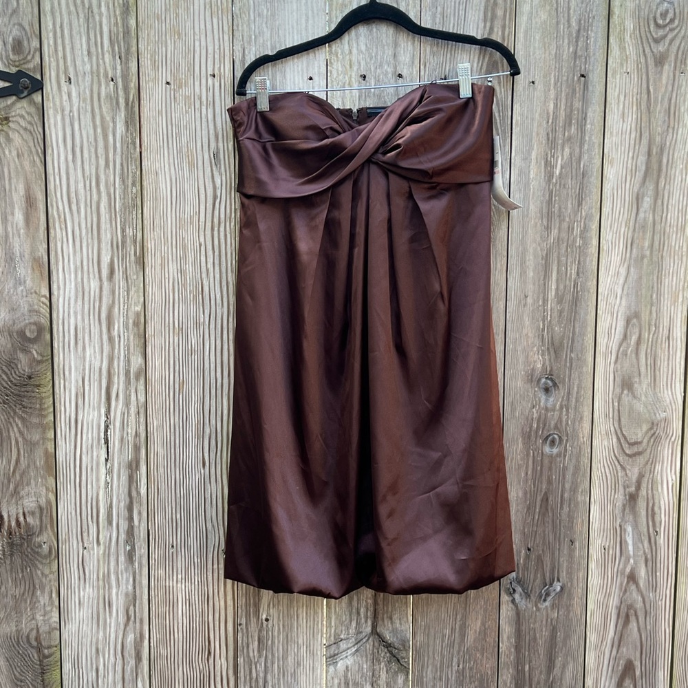 LONDON TIMES Brown Empire Waist Babydoll Bubble Dress Women’s 10 NWT NEW